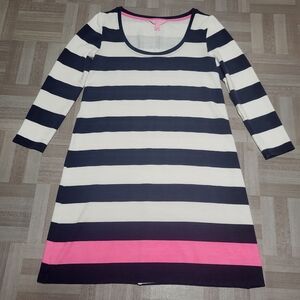 Lilly Pulitzer Long Sleeve Dress in Navy, White, and Pink
